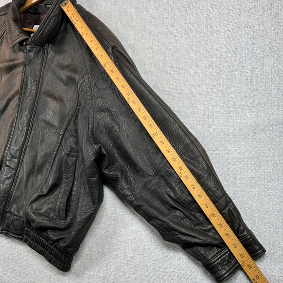 Pelle Studio Genuine Leather Bomber Jacket Men XXL Dark Brown Distressed Classic - Picture 10 of 12